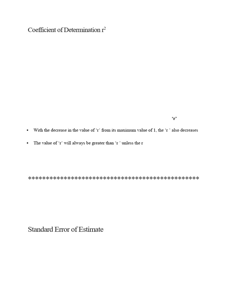 Understanding r² and Standard Error | PDF | Coefficient Of ...