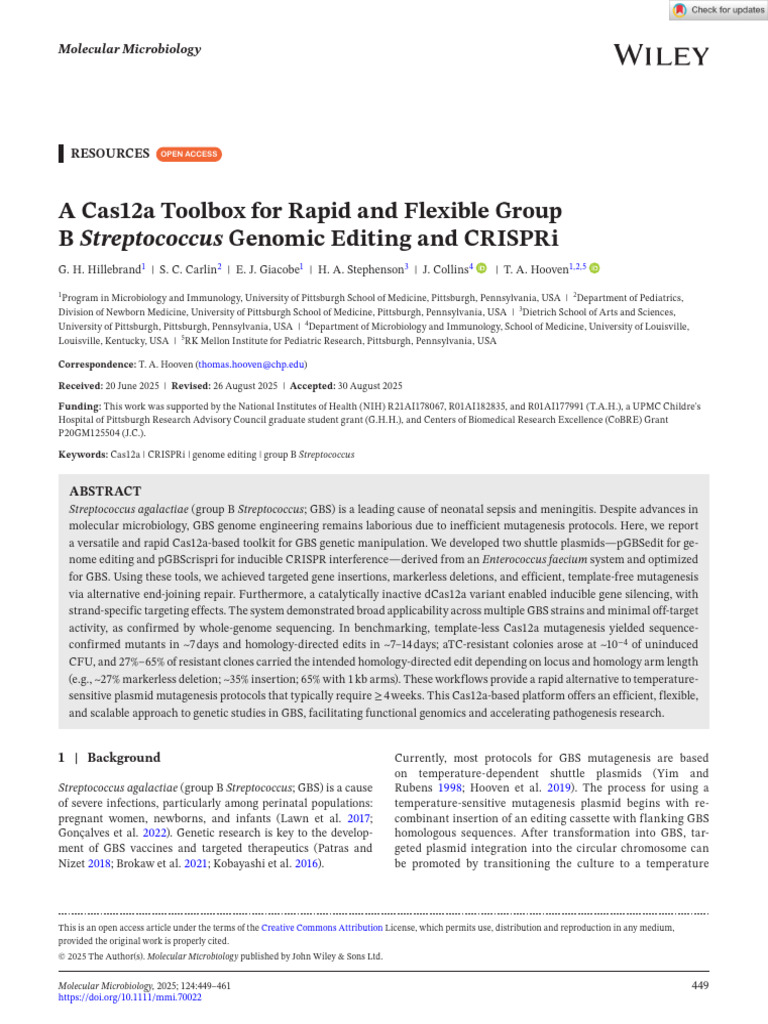 Cas12a Toolkit for GBS Genome Editing | PDF | Crispr | Mutation