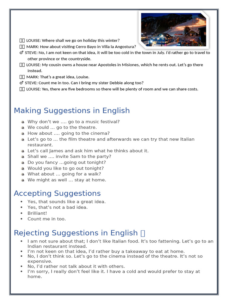 Making Suggestions in English | PDF