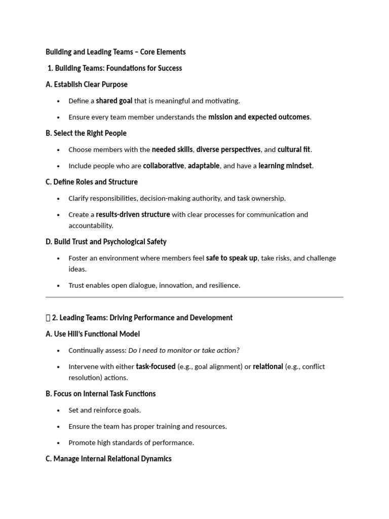 Building and Leading Effective Teams | PDF | Leadership | Goal