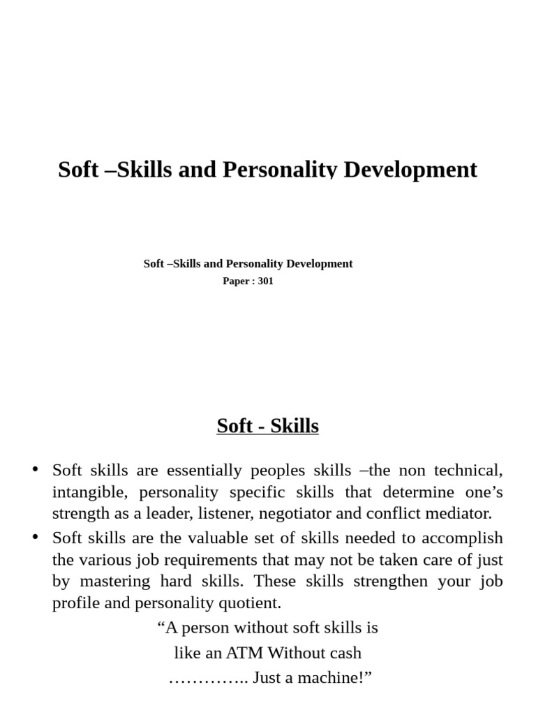 Essential Soft Skills for Career Success | PDF | Body Language ...