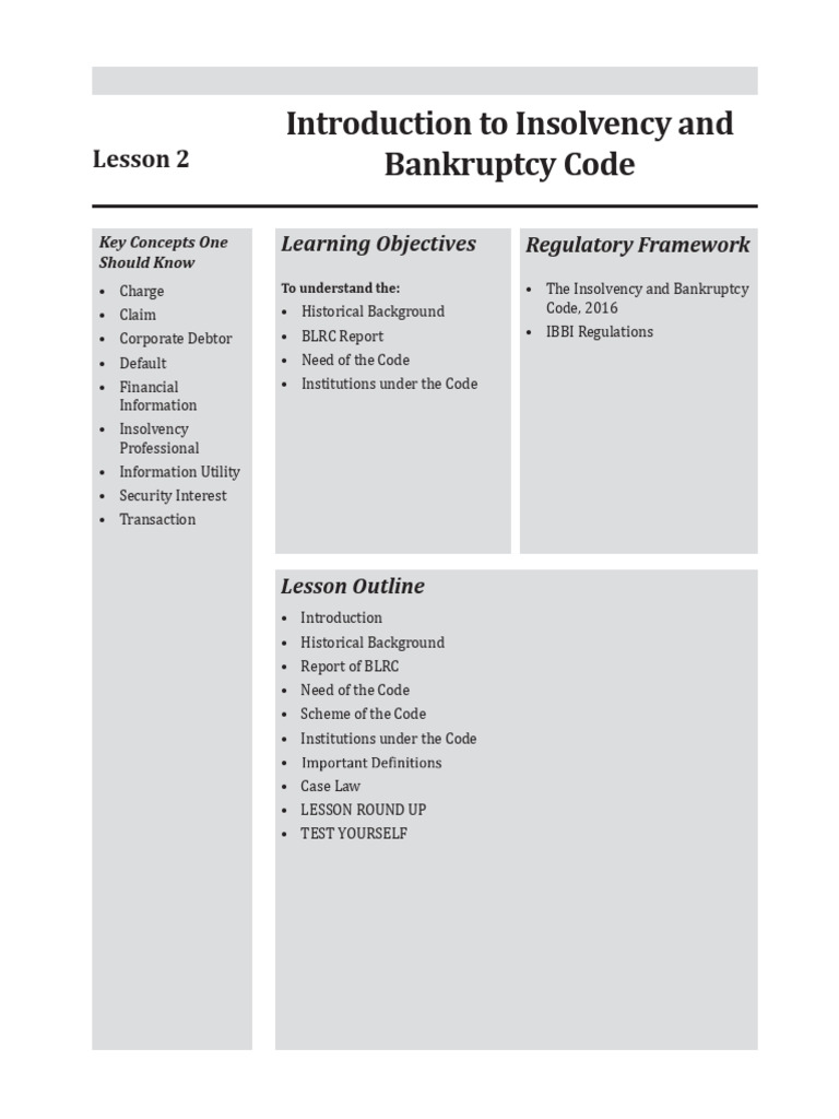 Understanding Insolvency & Bankruptcy Code | PDF | Bankruptcy | Insolvency