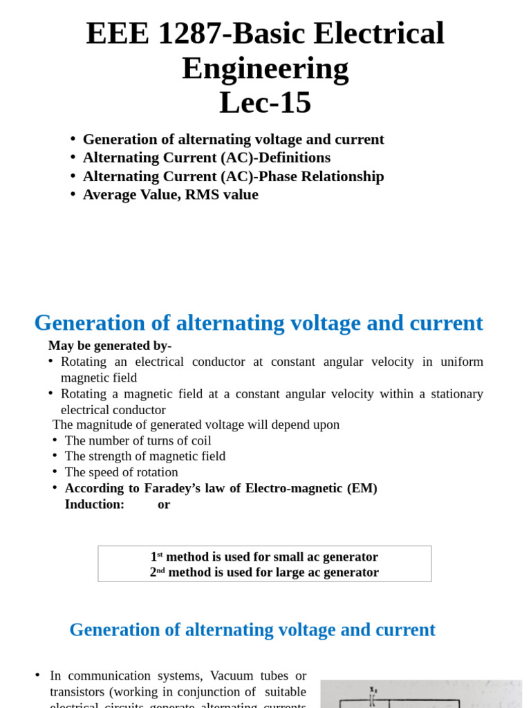 EEE 1287-Fall 2019-Lec15 | PDF | Phase (Waves) | Alternating Current