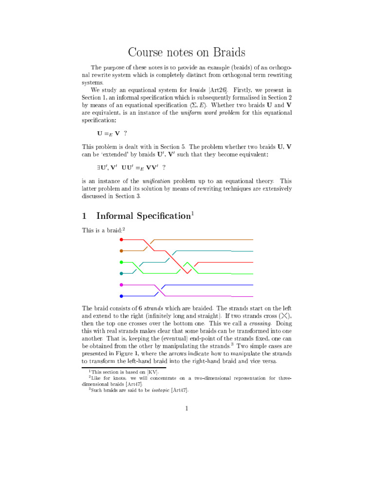 Braids | PDF | Braid | Algebra