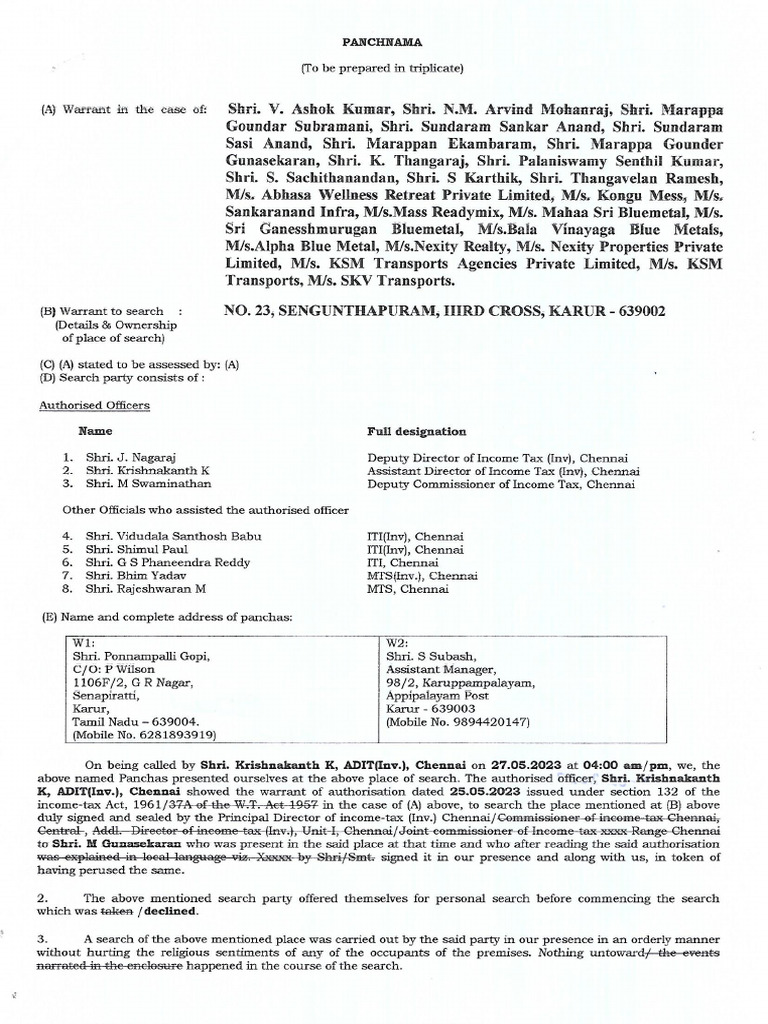 Panchanama Page 1 | PDF