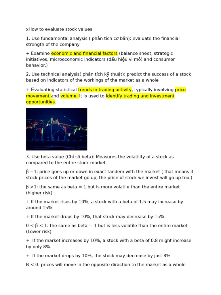 How To Evaluate Stock Values | PDF | Beta (Finance) | Market (Economics)