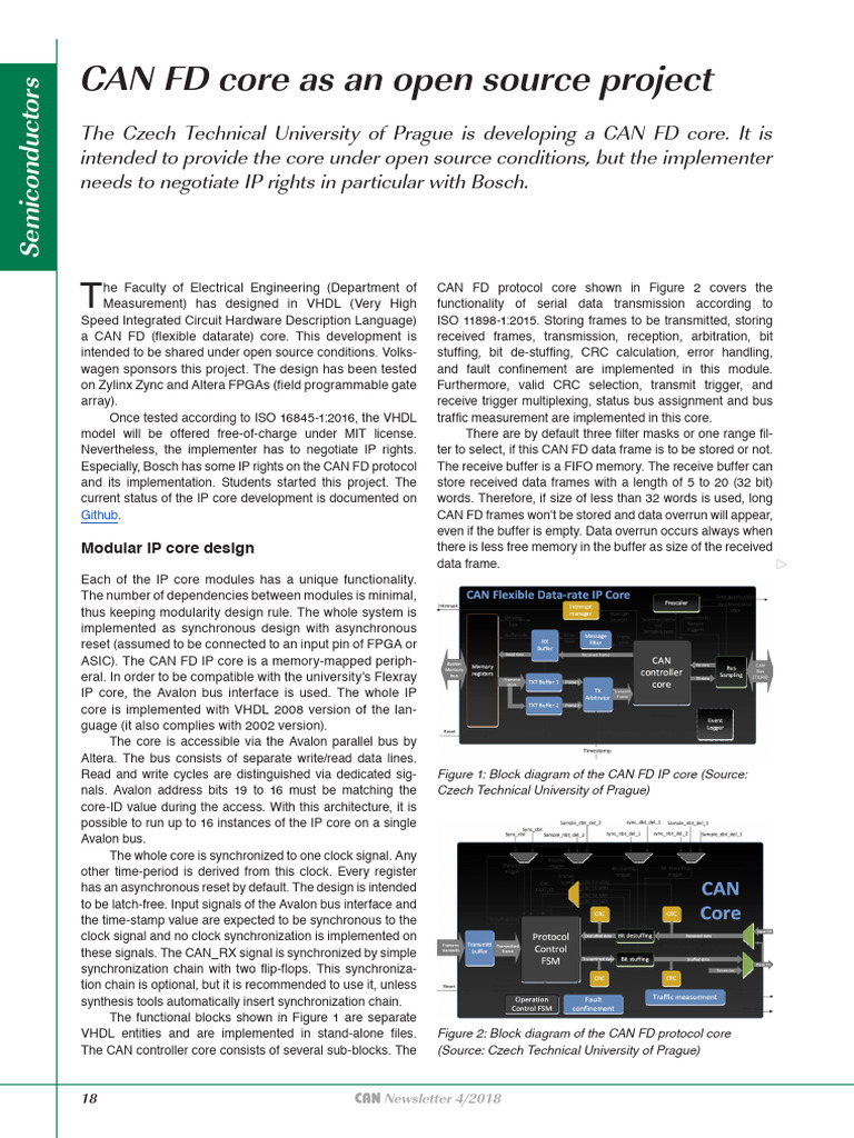Open Source CAN FD Core Development | PDF | Field Programmable Gate ...