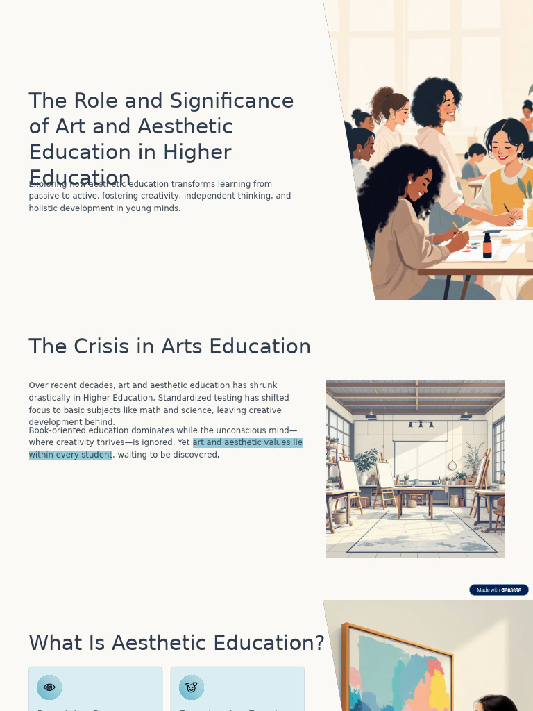 Aesthetic Education's Impact on Learning | PDF | Aesthetics | Experience