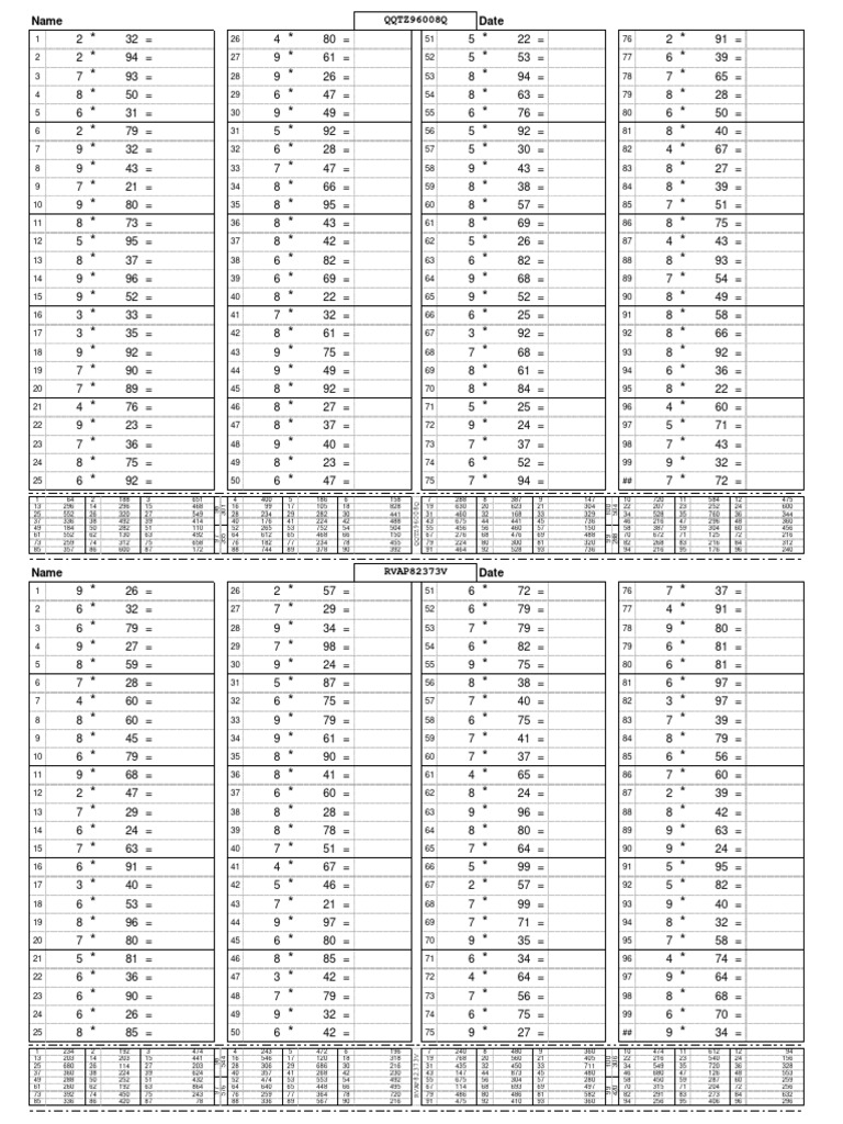 Multiplication Problems and Solutions | PDF
