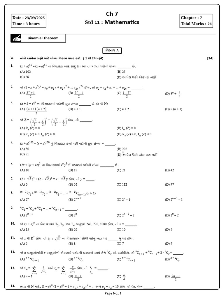 Binomial Theorem t112 1758645515 | PDF | Chess | Chess Theory