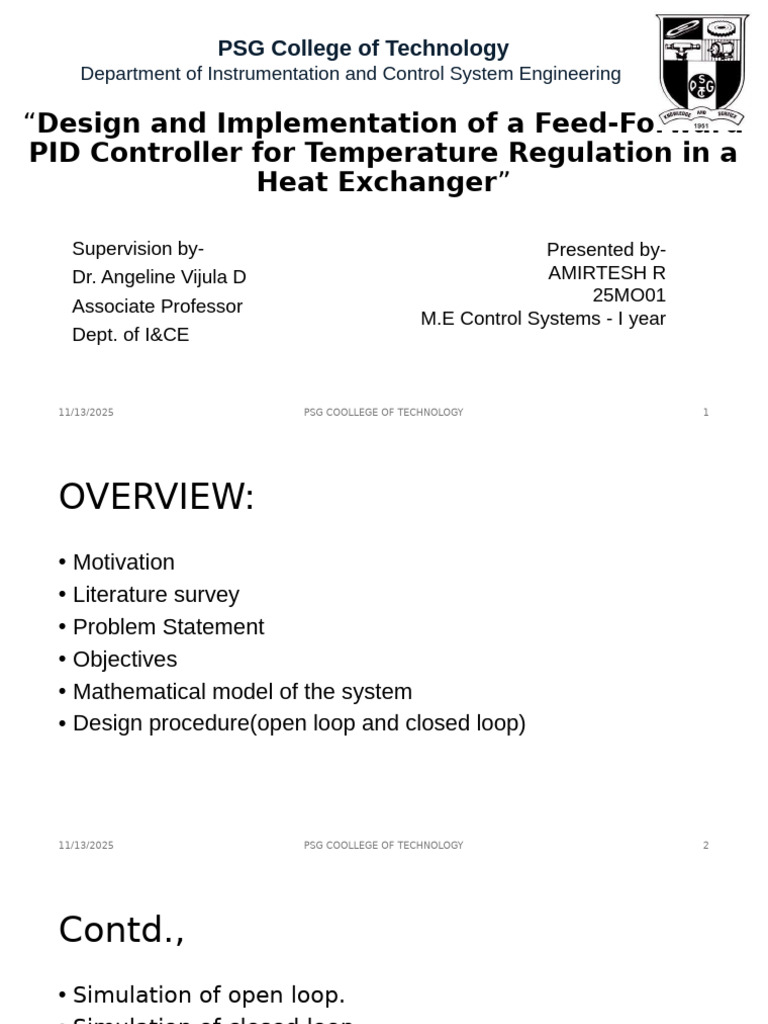 PID Controller for Heat Exchanger Temperature | PDF | Control Theory ...