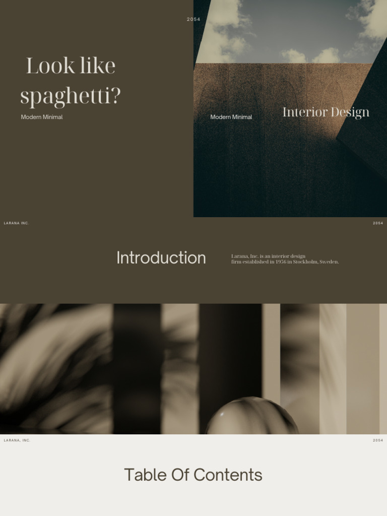 Brown Modern Minimal Interior Design Presentation | PDF | Design