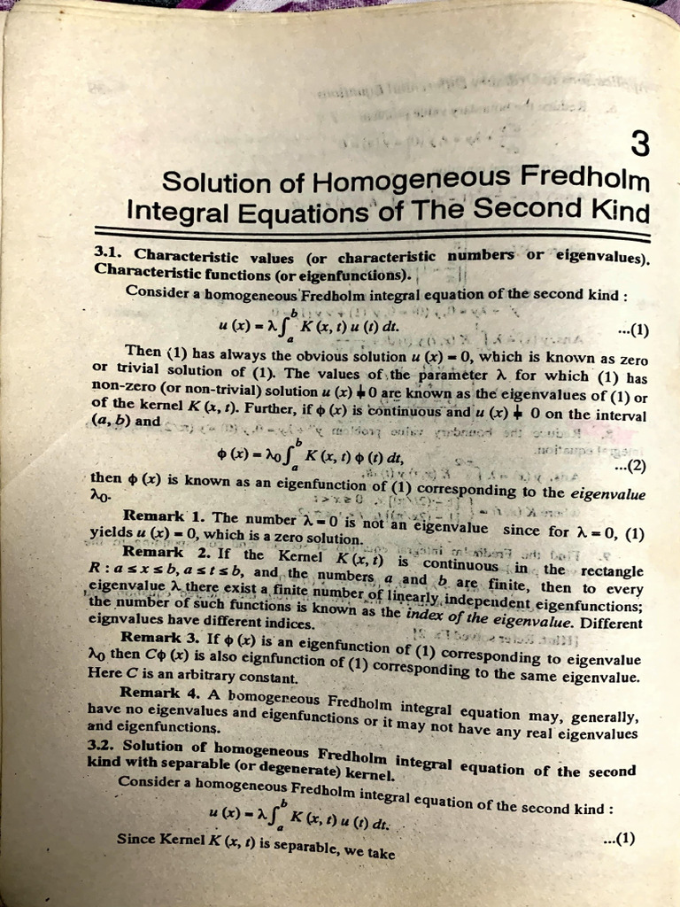 Homogenous Fredohlm INTEGRAL Equation of Second Kind | PDF