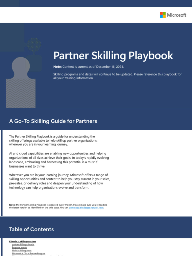 GPS Enablement Partner Skilling Playbook Dec FY25 | PDF | Microsoft ...