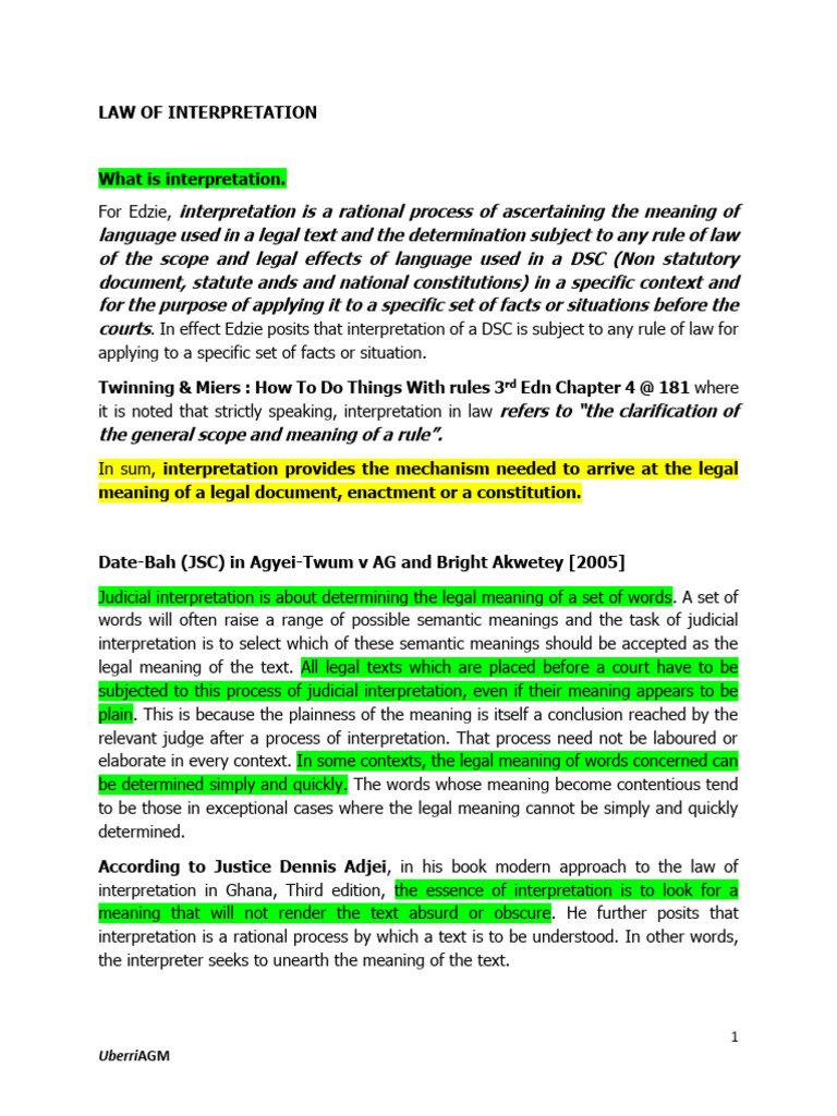 Understanding Legal Interpretation Principles | PDF | Statutory ...