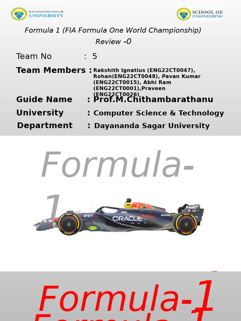 Team No: 5 | PDF | Formula One | Formula Racing
