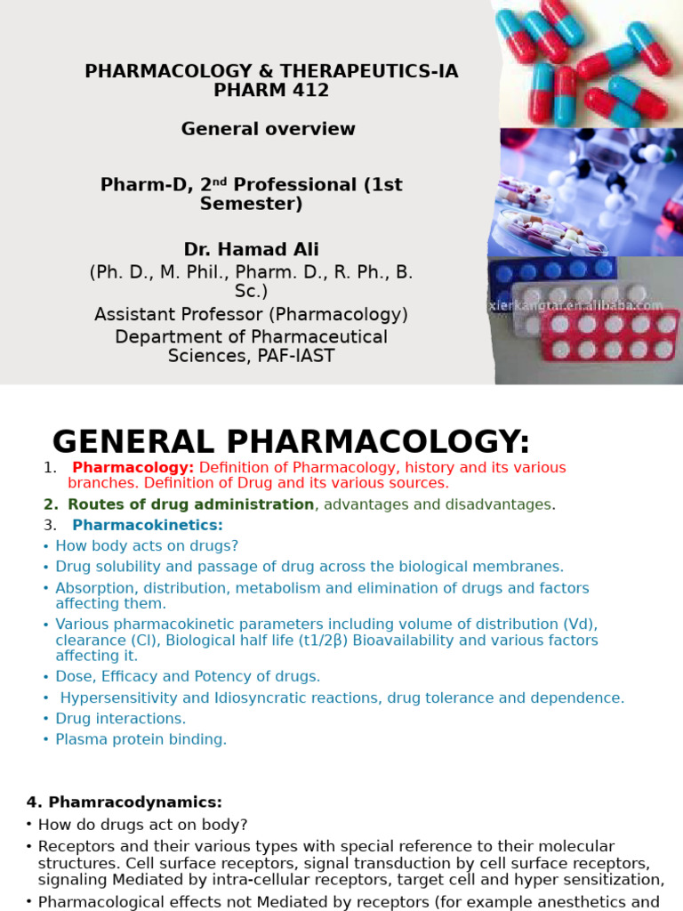 Overview of Pharmacology and Drug Action | PDF | Pharmacology ...