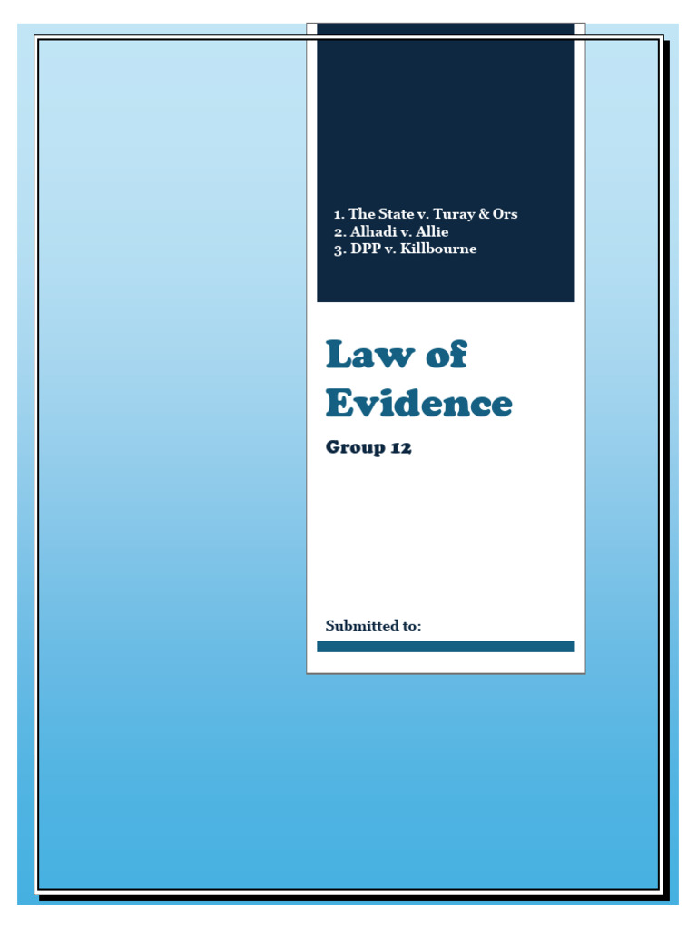 Supreme Court Evidence Law Analysis | PDF | Relevance (Law ...