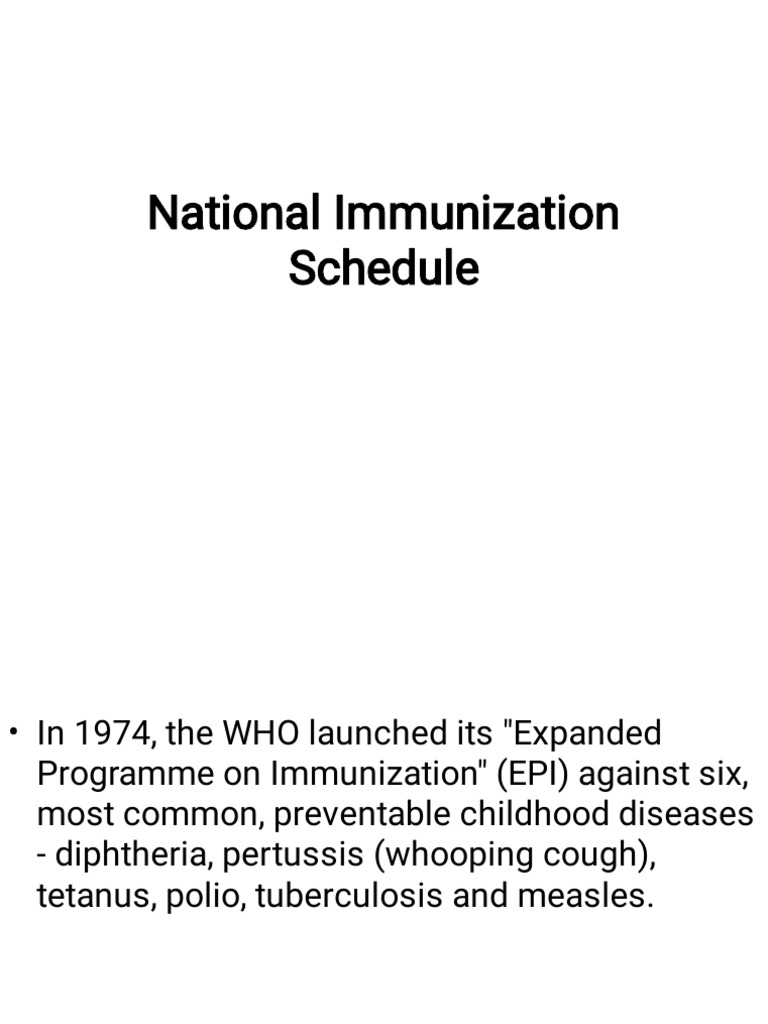 National Immunization Schedule Overview | PDF | Pediatrics | Children's ...