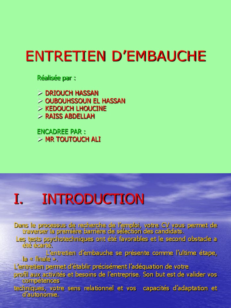 Presentation personnel pour entretien d embauche 08 image