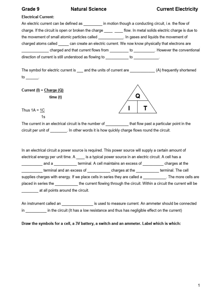 Grade 9 Current Electricity Overview | PDF | Voltage | Electric Current