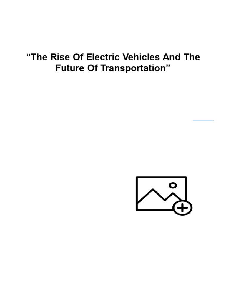 Future of Transportation: Electric Vehicles | PDF