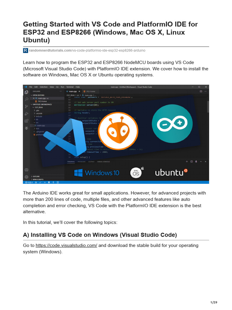 VS Code & PlatformIO for ESP32/ESP8266 | PDF | Software Engineering ...