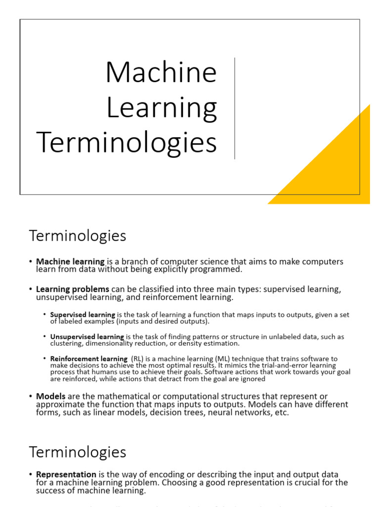 Essential Machine Learning Terms Explained | PDF | Machine Learning ...