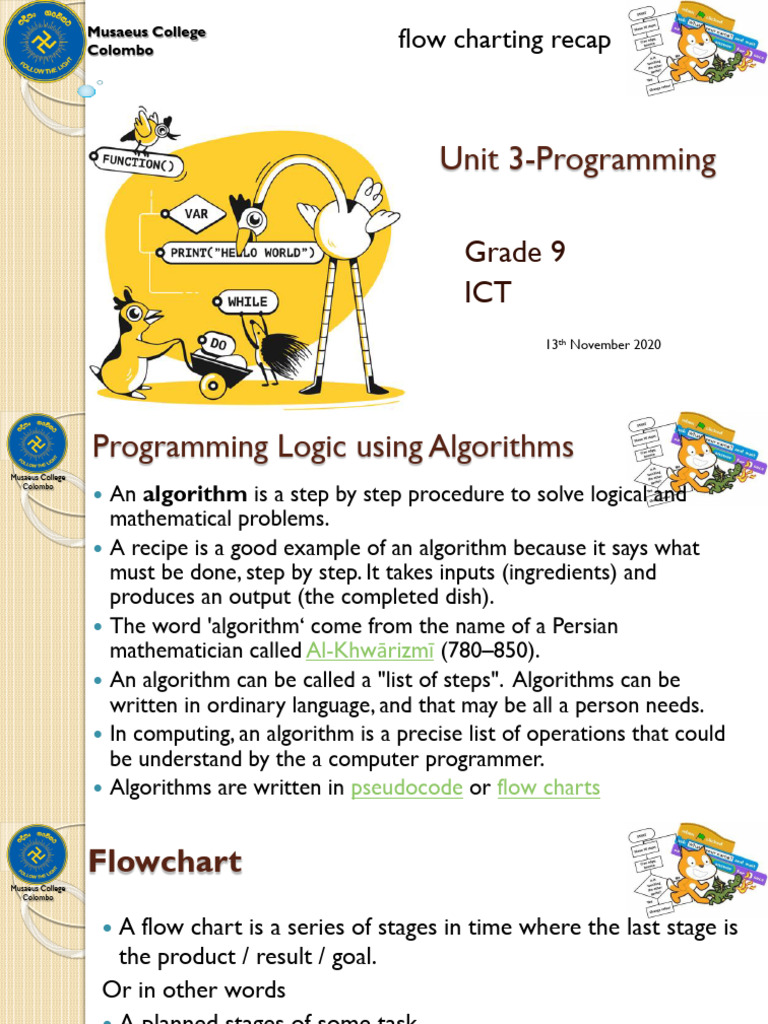 Unit 3 - 3.flow Charting Recap-Gr9 | PDF | Algorithms | Computer ...