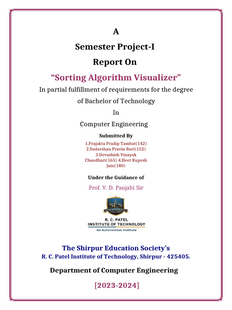 Sorting Algorithm Visualizer Project | PDF | Algorithms And Data ...