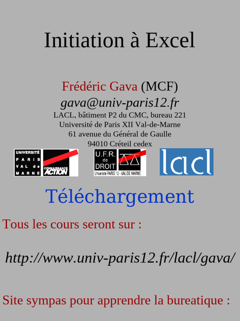 Introduction à Excel pour débutants | PDF | Microsoft Excel | Logiciel