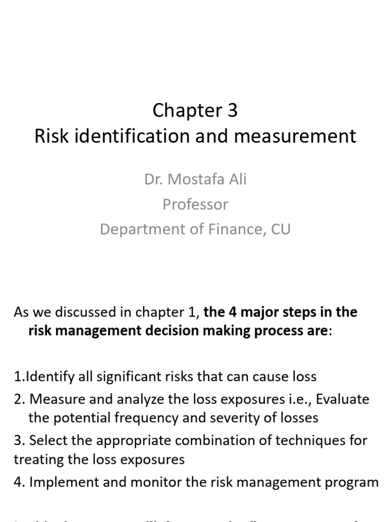 Risk Identification and Measurement | PDF | Variance | Skewness