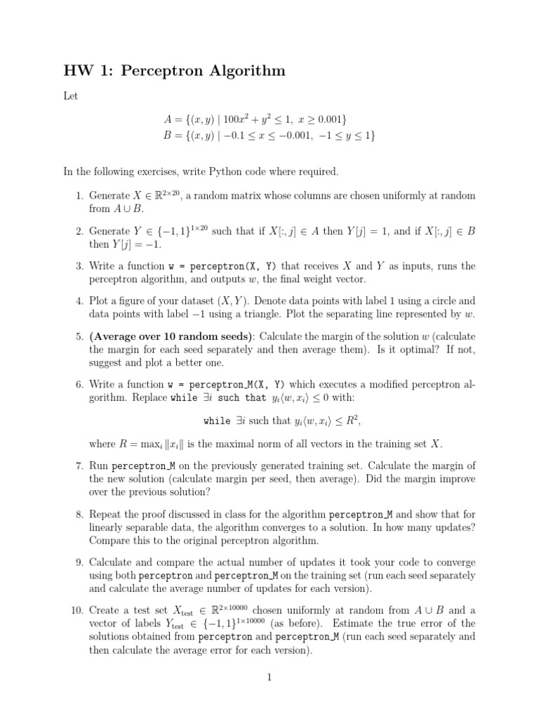 Perceptron Algorithm Implementation Guide | PDF | Machine Learning ...