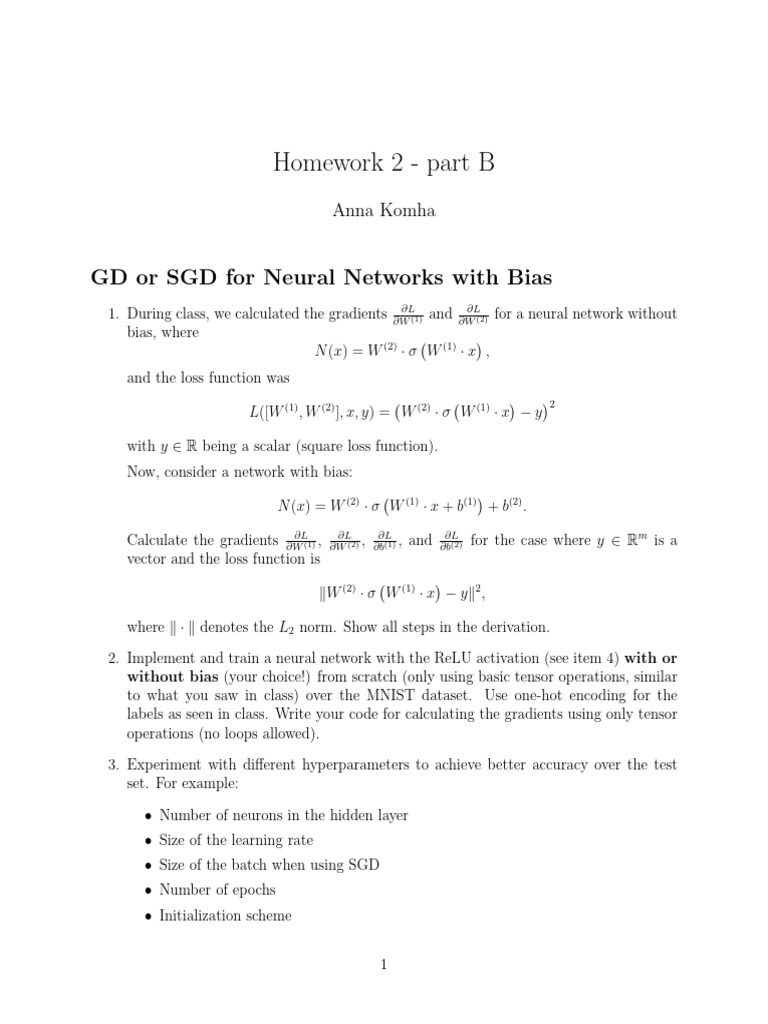Neural Network Gradients and Training Guide | PDF | Gradient | Applied ...