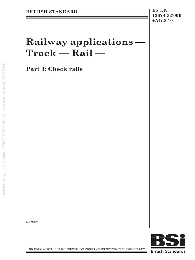 29 BS en 13674-3-2006+A1-2010-Railway Applications. Track. Rail. Check ...