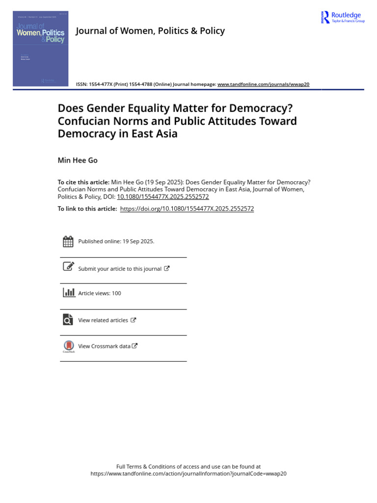 Gender Equality and Democracy in East Asia | PDF | Confucianism | Democracy