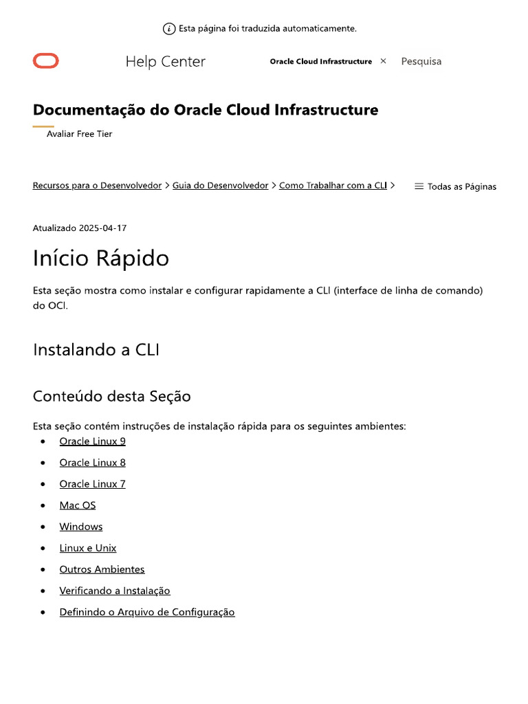 Oci Cli Manual Instação | PDF