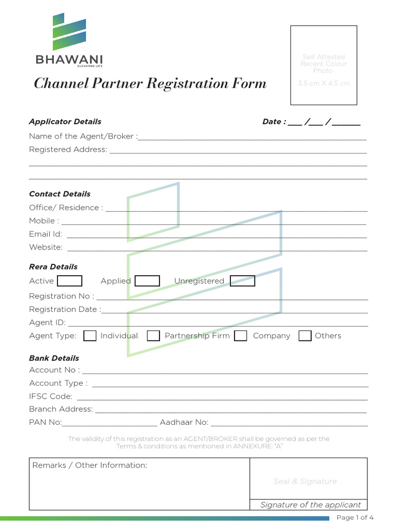 Channel Partner Resgistration Form | PDF | Receipt | Non Disclosure ...