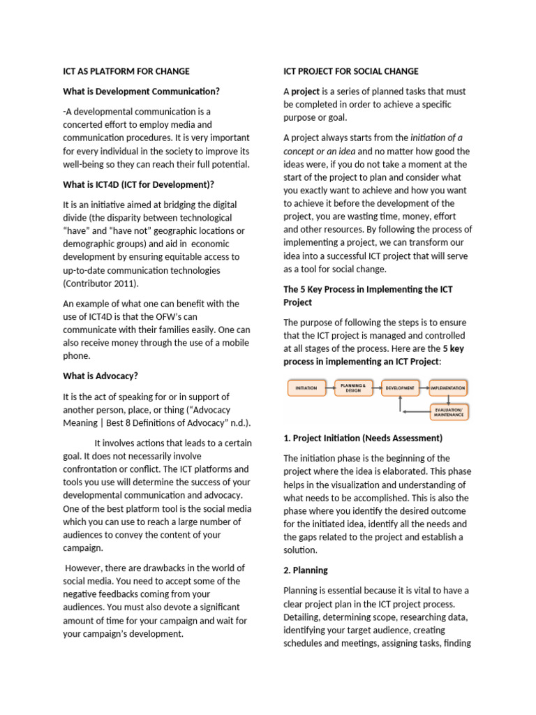 ICT for Development: A Guide to Change | PDF | Information And ...