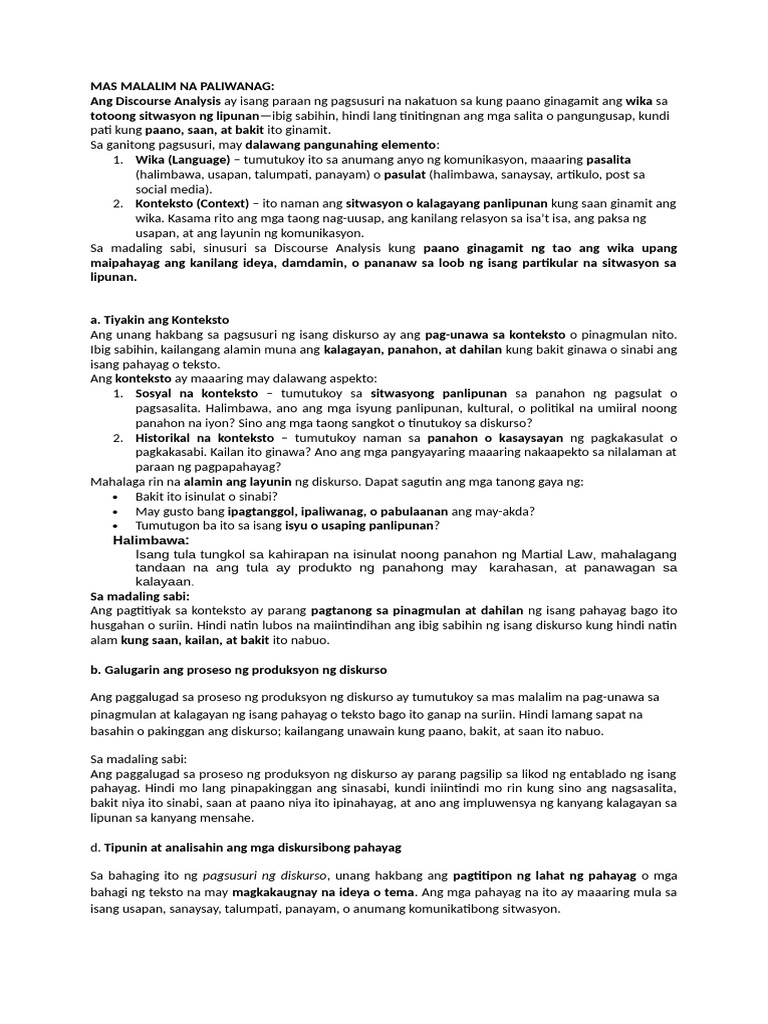 FILDIS (Talakayan) | PDF