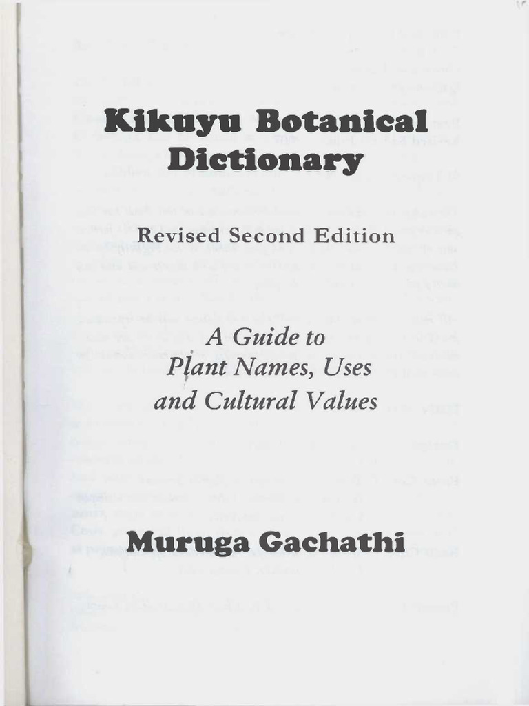 Kikuyu Botanical Dictionary Guide | PDF | Plants