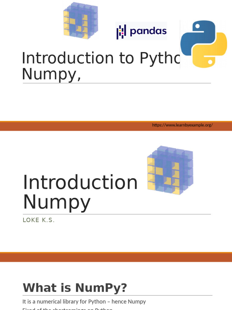 Introduction to NumPy for Python Users | PDF