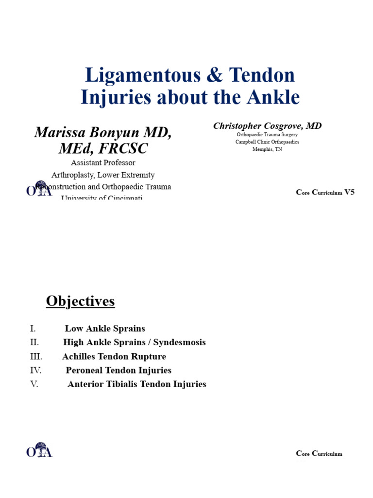 Ankle Sprains: Diagnosis and Treatment Guide | PDF | Ankle | Foot
