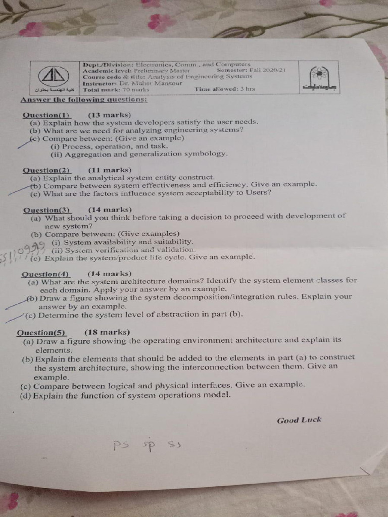 System Analysis EXAMs | PDF