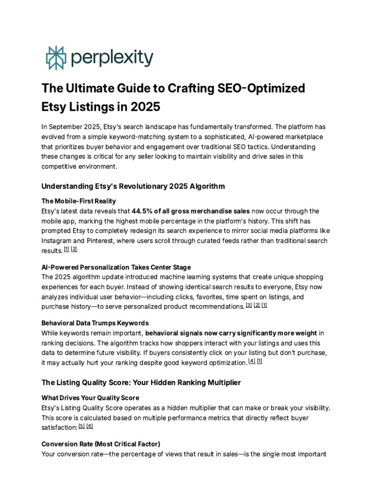 Etsy's 2025 Search Algorithm Insights | PDF | Search Engine ...