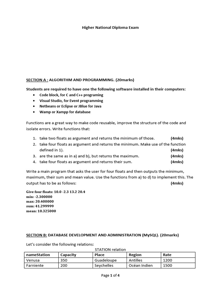 Computer Engineering HND Exam Paper | PDF | Network Switch | Computer ...