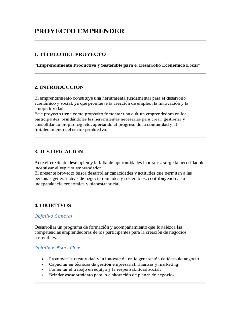 Emprendimiento Sostenible para el Desarrollo | PDF | Iniciativa ...
