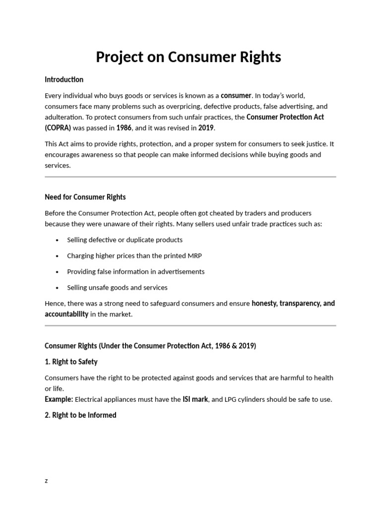 Understanding Consumer Rights and Protections | PDF | Consumer ...