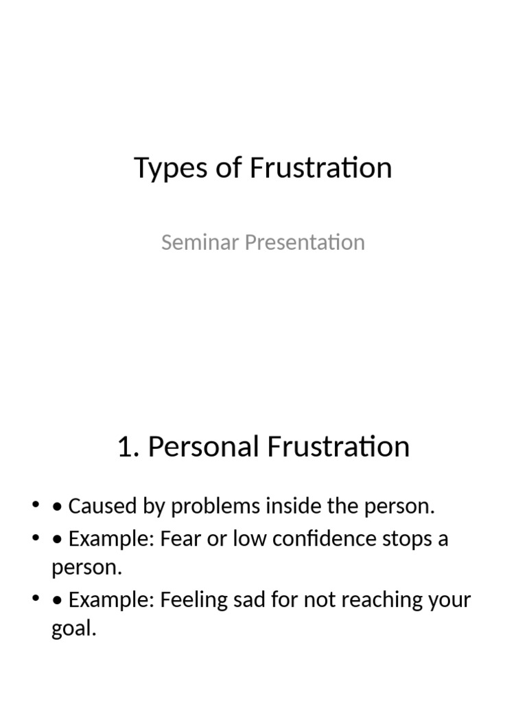Types of Frustration 3lines | PDF
