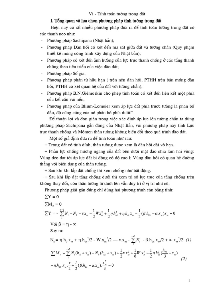 2.Tính Toán Tường Chắn Trong Đất | PDF